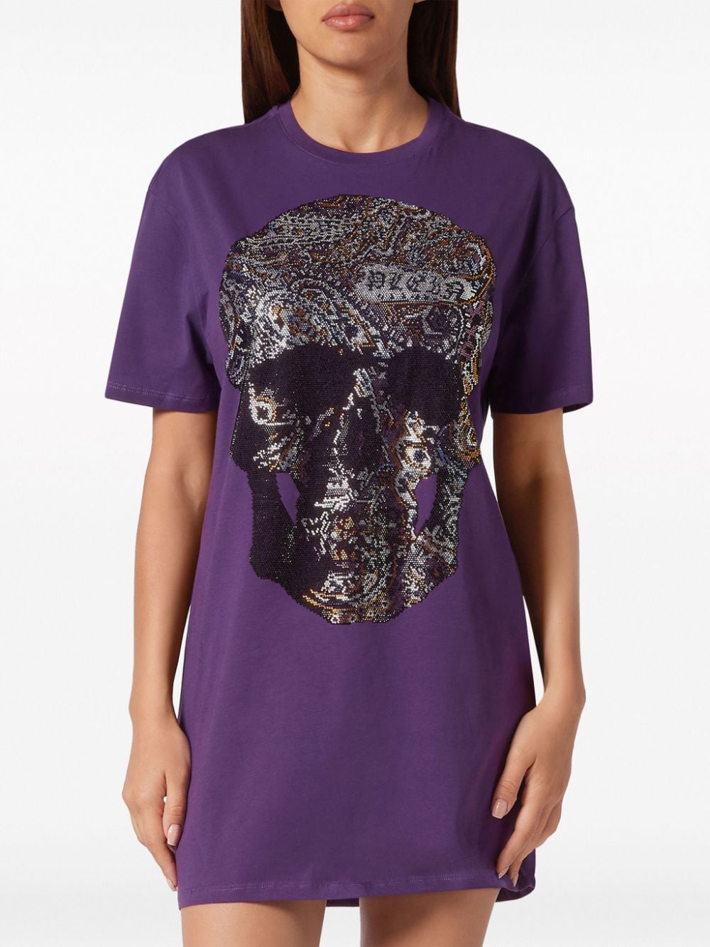 Philipp Plein logo-print cotton minidress - Image 3