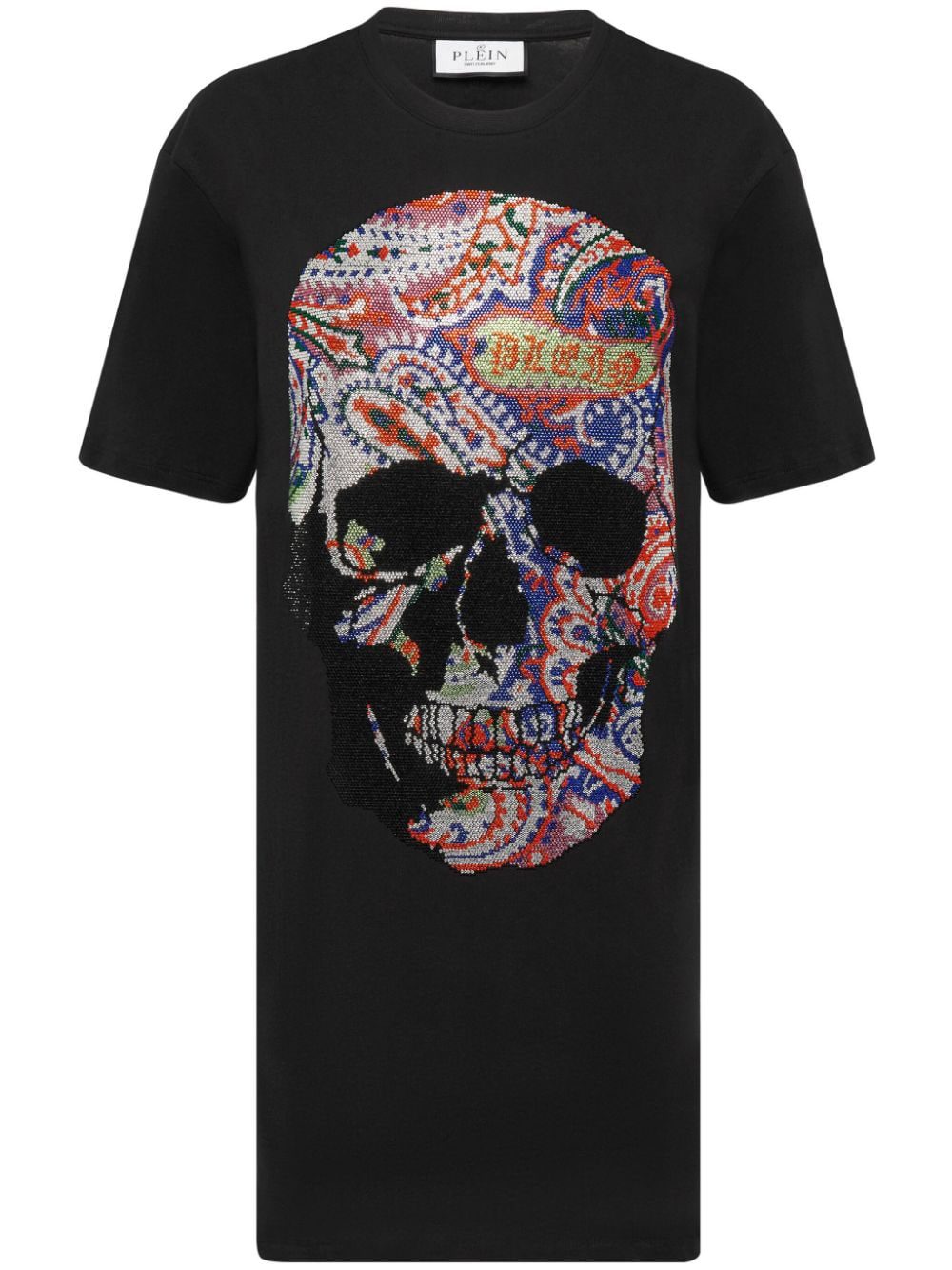 Philipp Plein logo-patch cotton minidress