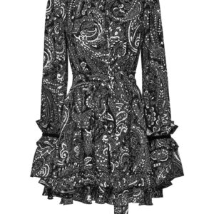 Philipp Plein ruffled paisley-print mini dress