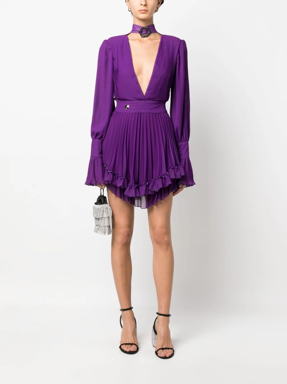 Philipp Plein plunging V-neck pleated dress - Image 2