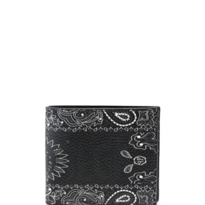 Philipp Plein paisley-print leather wallet