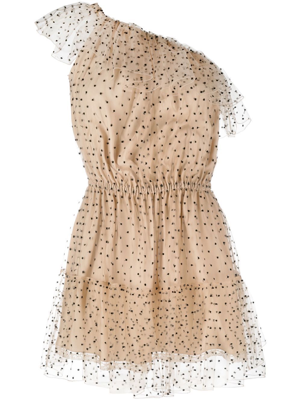 Gucci polka-dot one-shoulder minidress