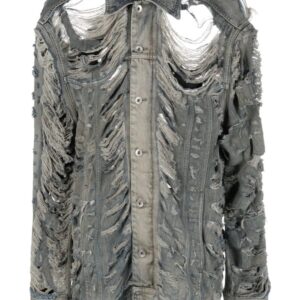Rick Owens DRKSHDW  Jumbo Worker ripped denim jacket