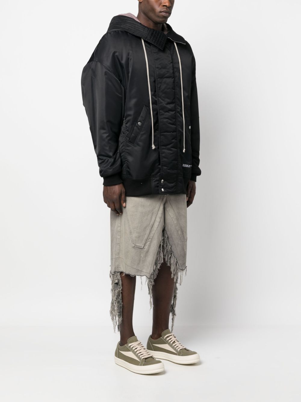 Rick Owens DRKSHDW logo-patch hooded jacket - Image 3