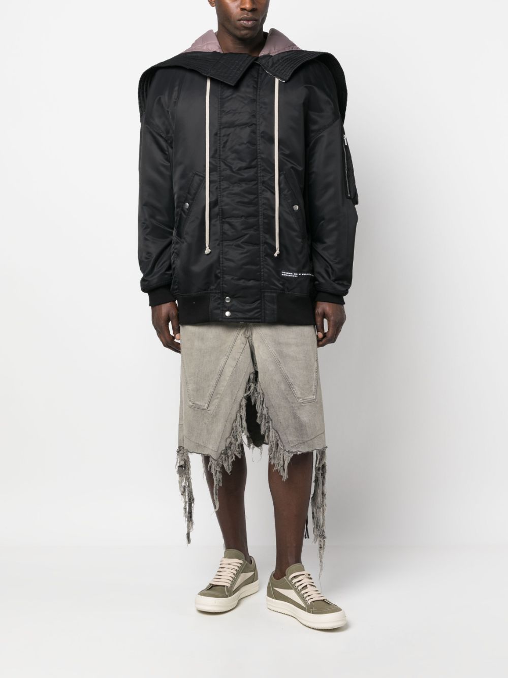 Rick Owens DRKSHDW logo-patch hooded jacket - Image 2