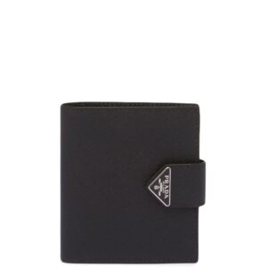 Prada saffiano logo-plaque wallet