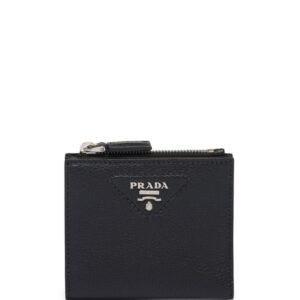 Prada logo-plaque bi-fold wallet