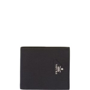 Prada logo-plaque bi-fold wallet