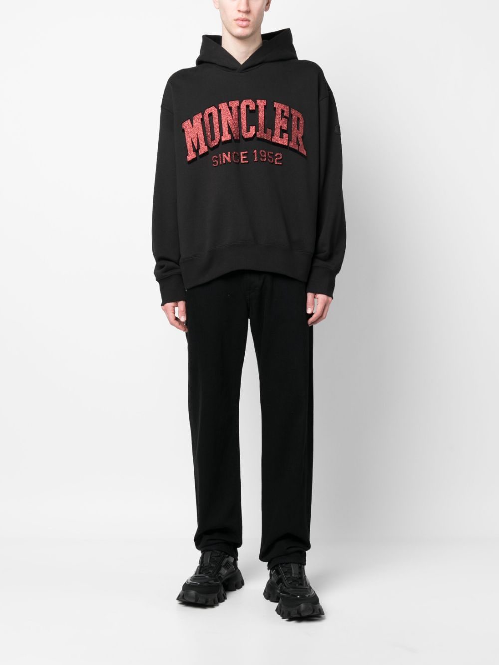 Moncler glitter logo-print hoodie - Image 2