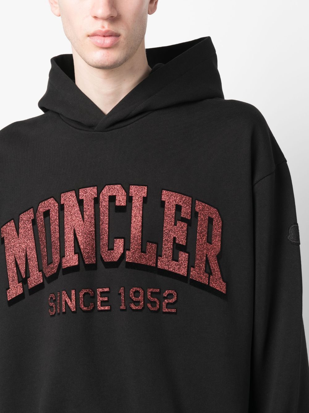 Moncler glitter logo-print hoodie - Image 5