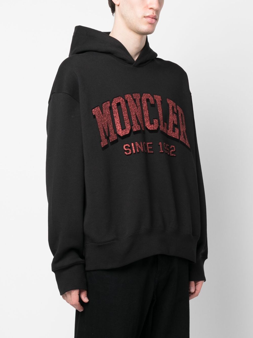 Moncler glitter logo-print hoodie - Image 3