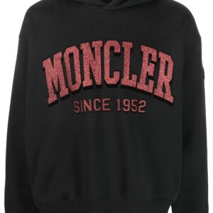 Moncler glitter logo-print hoodie