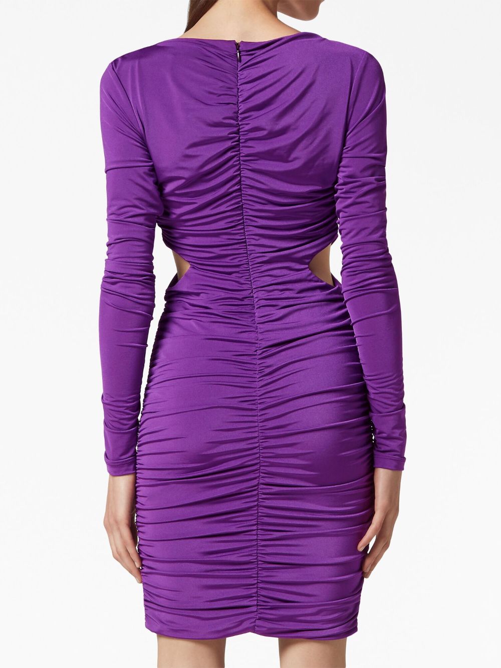 Philipp Plein logo-plaque ruched minidress - Image 3