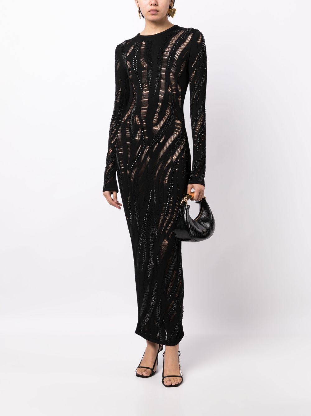 Versace semi-sheer long-sleeve dress - Image 2