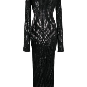 Versace semi-sheer long-sleeve dress