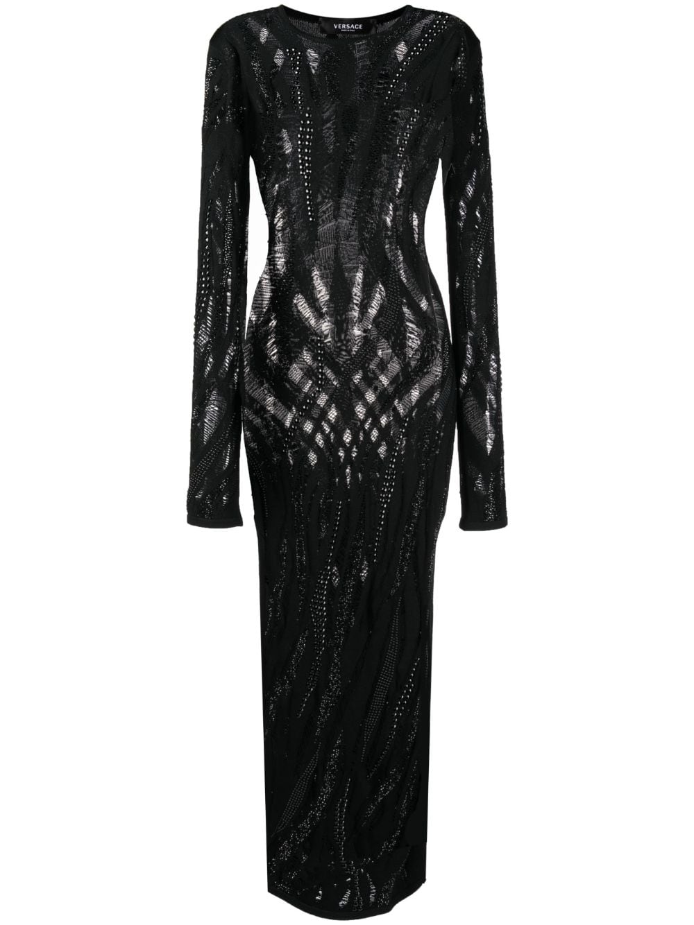 Versace semi-sheer long-sleeve dress