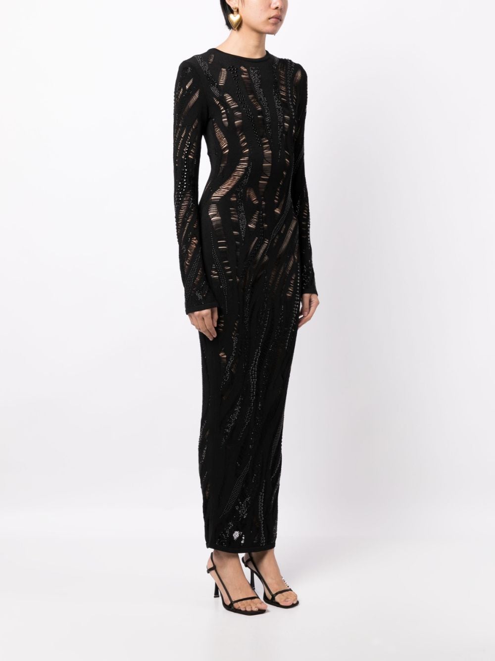 Versace semi-sheer long-sleeve dress - Image 3