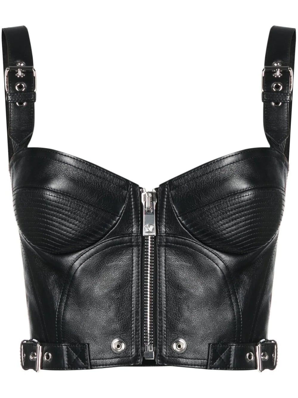 Versace leather bustier top