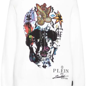 Philipp Plein  crystal-embellished skull hoodie