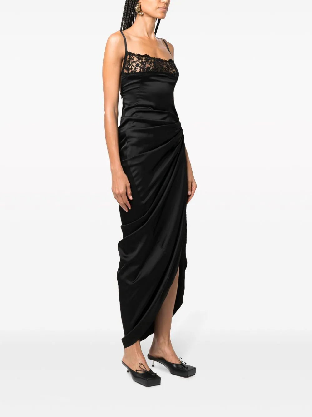 Jacquemus La Saudade floral-embroidered asymmetric dress - Image 3