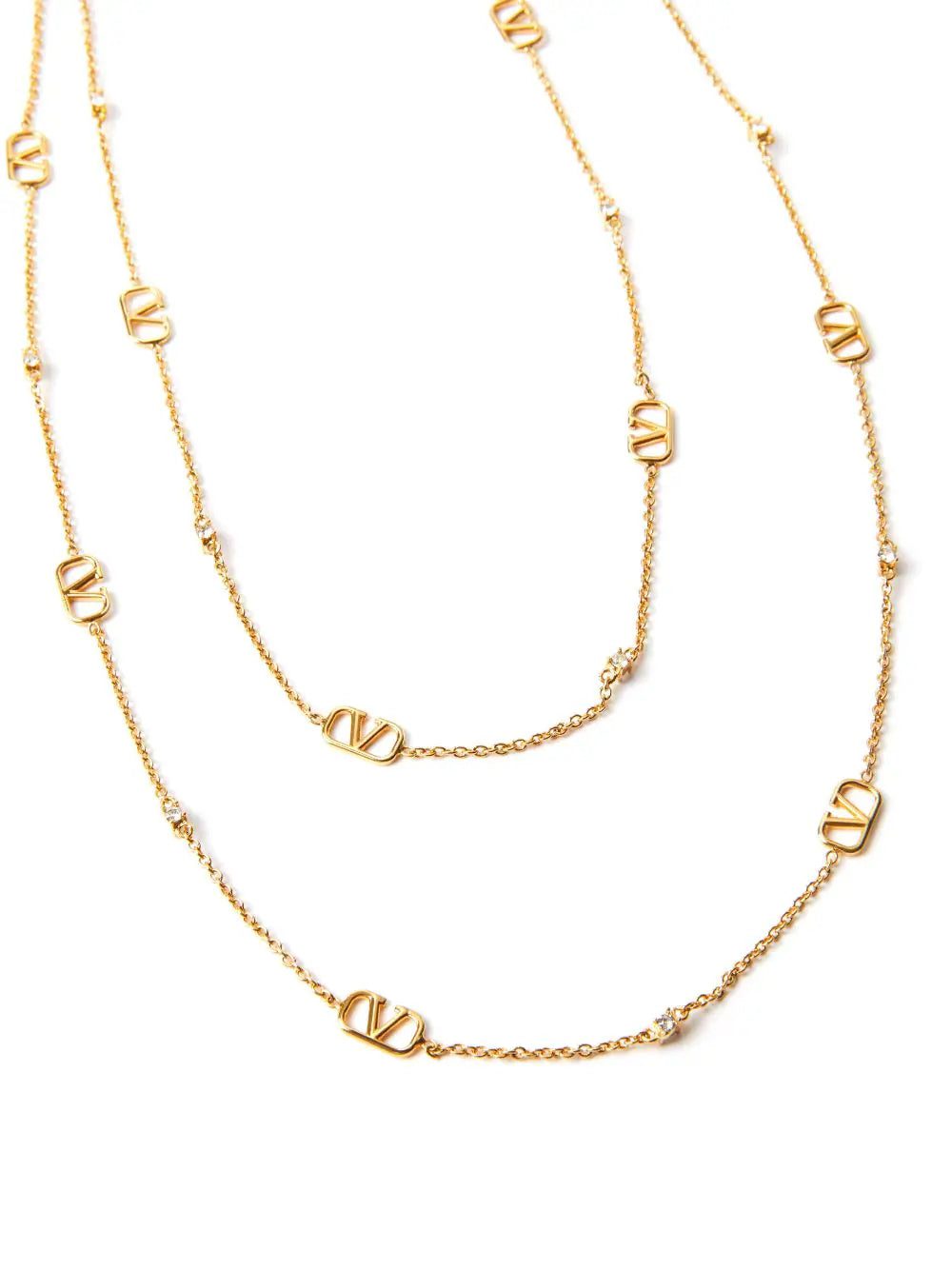 Valentino Garavani VLogo Signature Swarovski-embellished layered necklace - Image 3