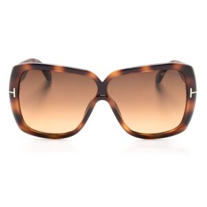 TOM FORD Eyewear tortoiseshell-effect oversize-frame sunglasses
