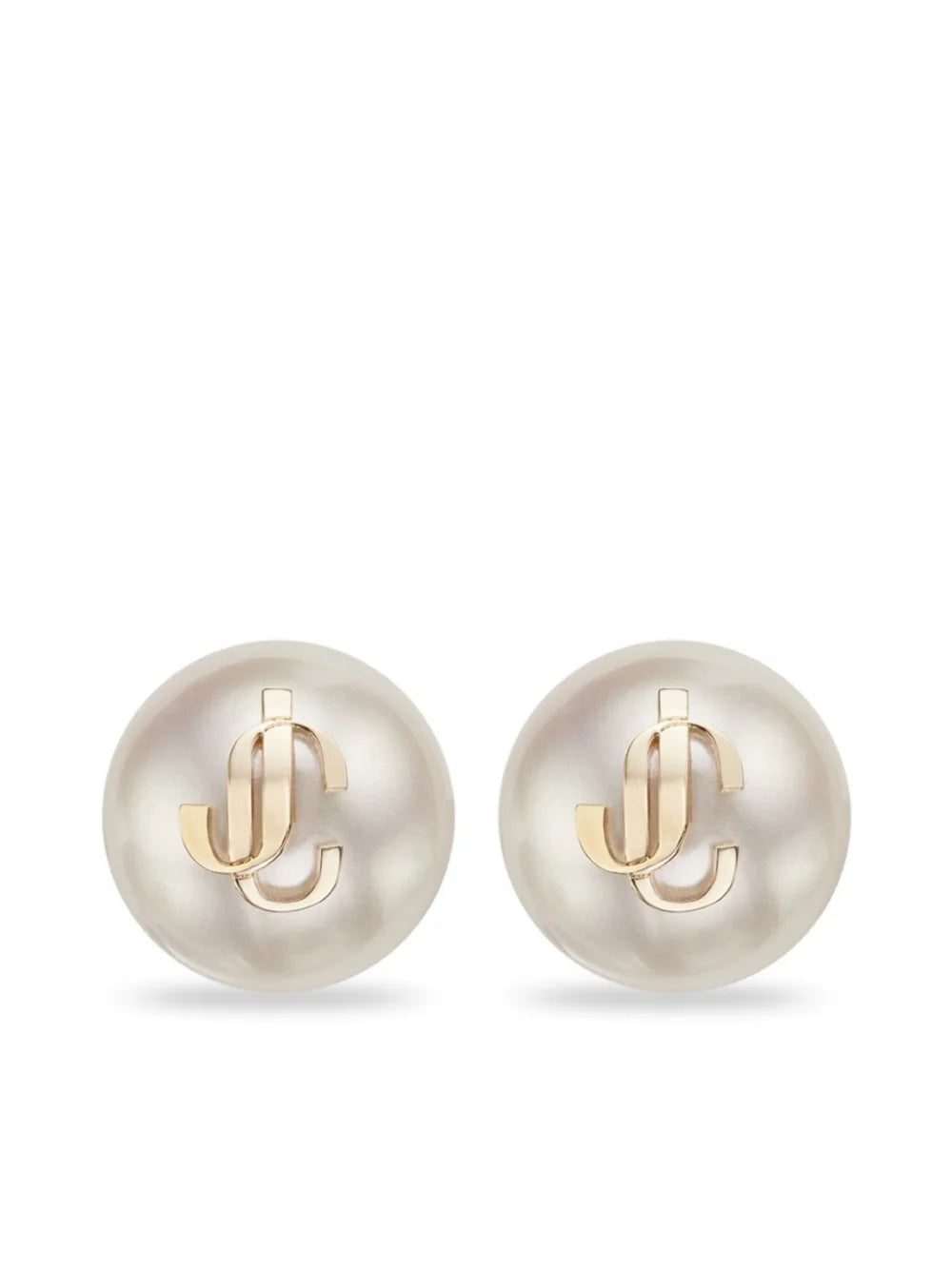 Jimmy Choo debossed-logo pearl earrings