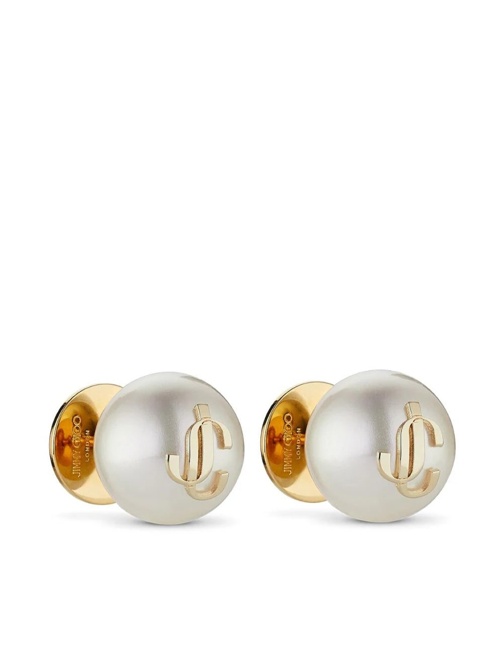 Jimmy Choo debossed-logo pearl earrings - Image 3