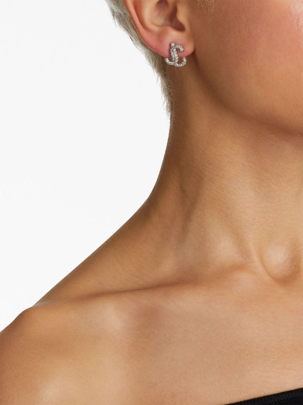 Jimmy Choo JC crystal-embellished stud earrings - Image 2