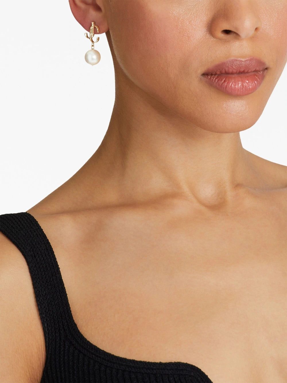 Jimmy Choo logo-lettering pearl earrings - Image 4