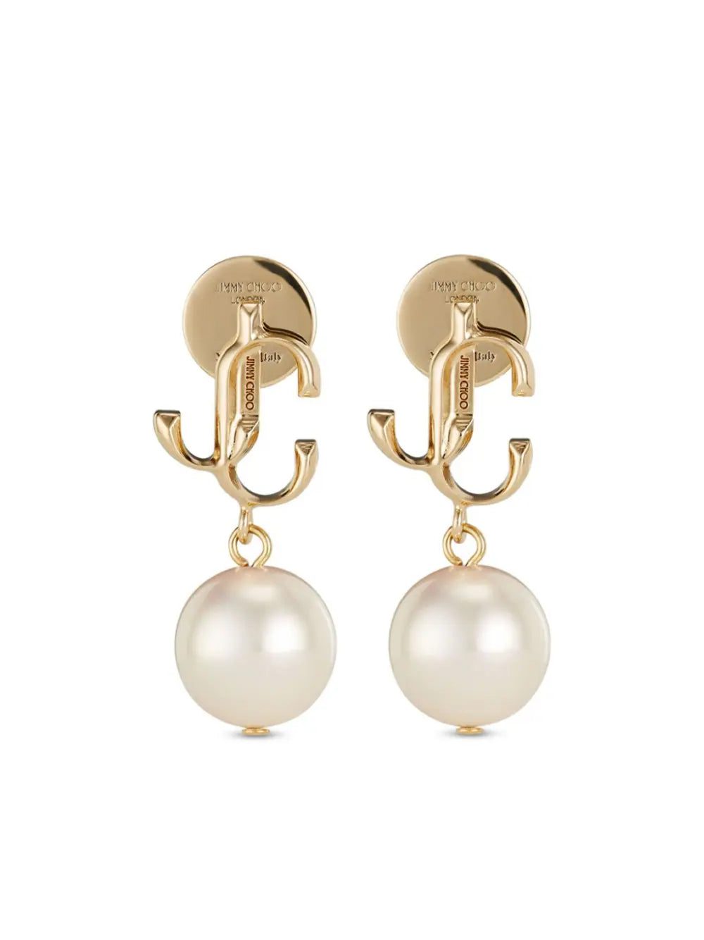 Jimmy Choo logo-lettering pearl earrings