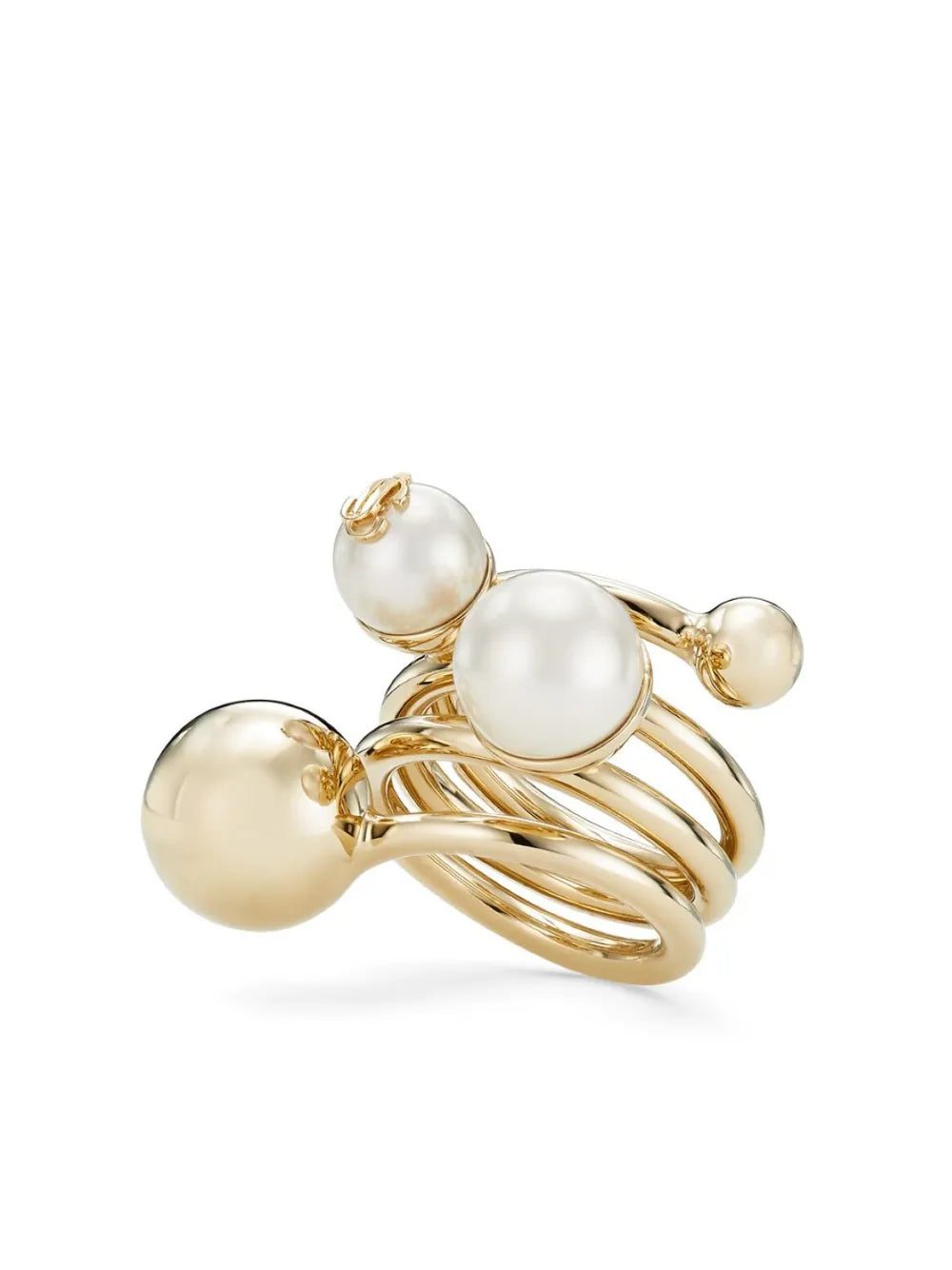 Jimmy Choo debossed-logo multi-pearl ring - Image 4