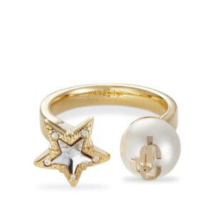 Jimmy Choo debossed-logo adjustable ring
