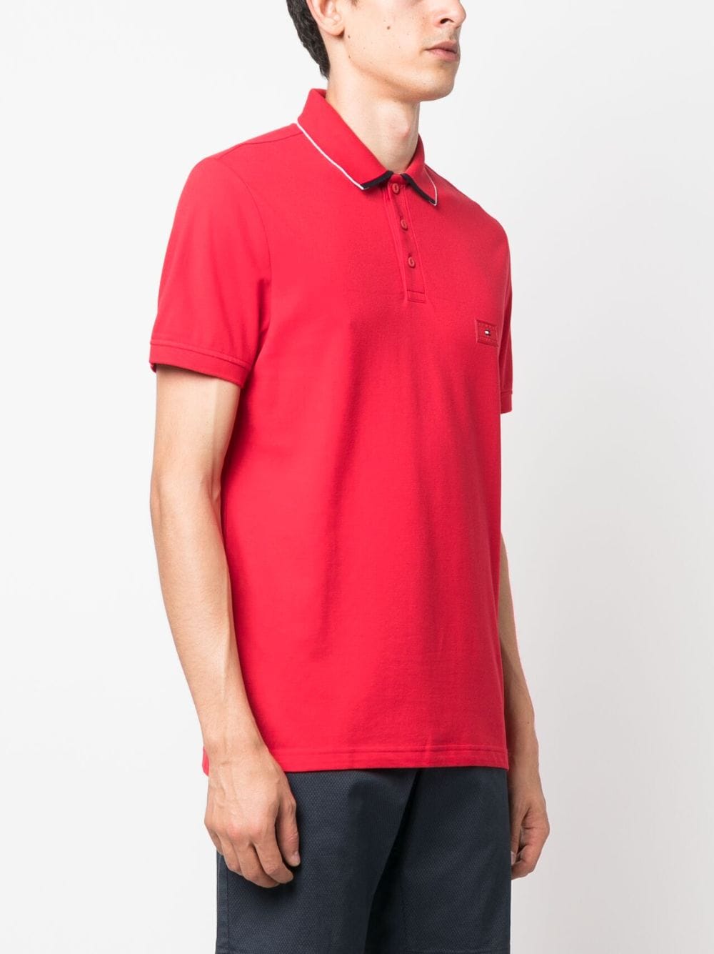 Tommy Hilfiger logo-patch cotton polo shirt - Image 3