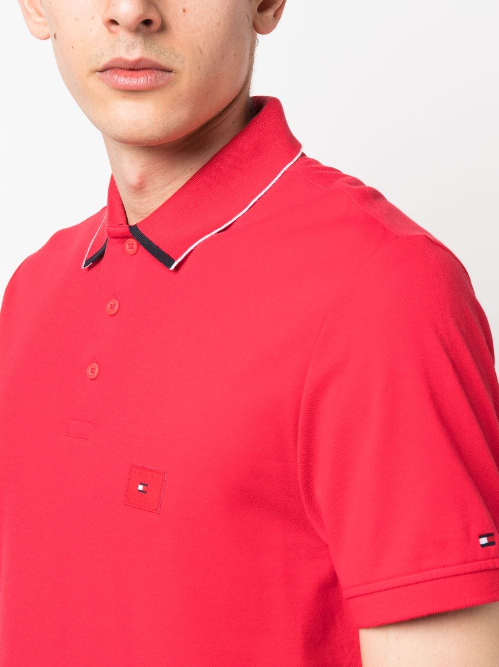 Tommy Hilfiger logo-patch cotton polo shirt - Image 5