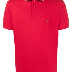 Tommy Hilfiger logo-patch cotton polo shirt