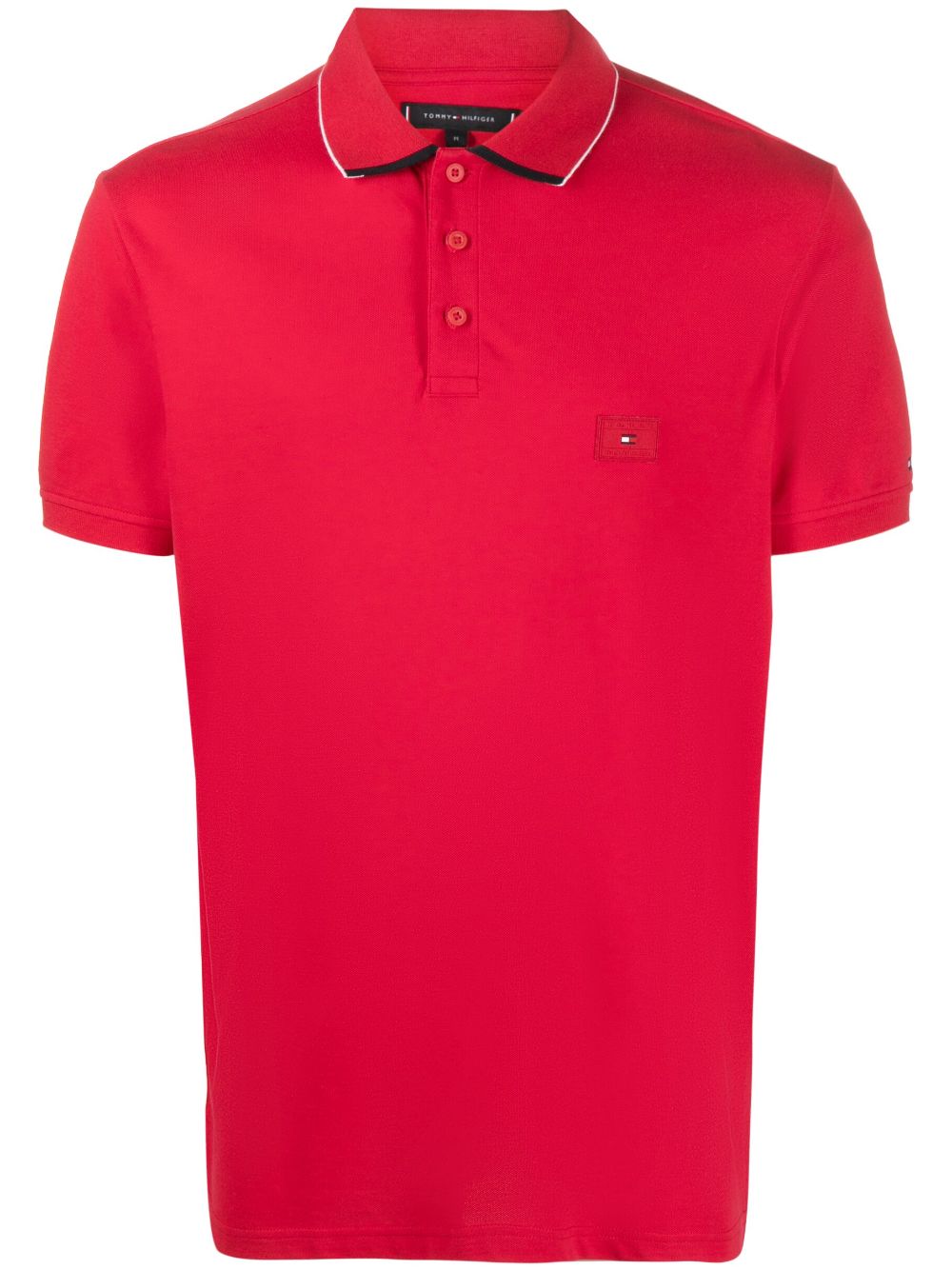 Tommy Hilfiger logo-patch cotton polo shirt