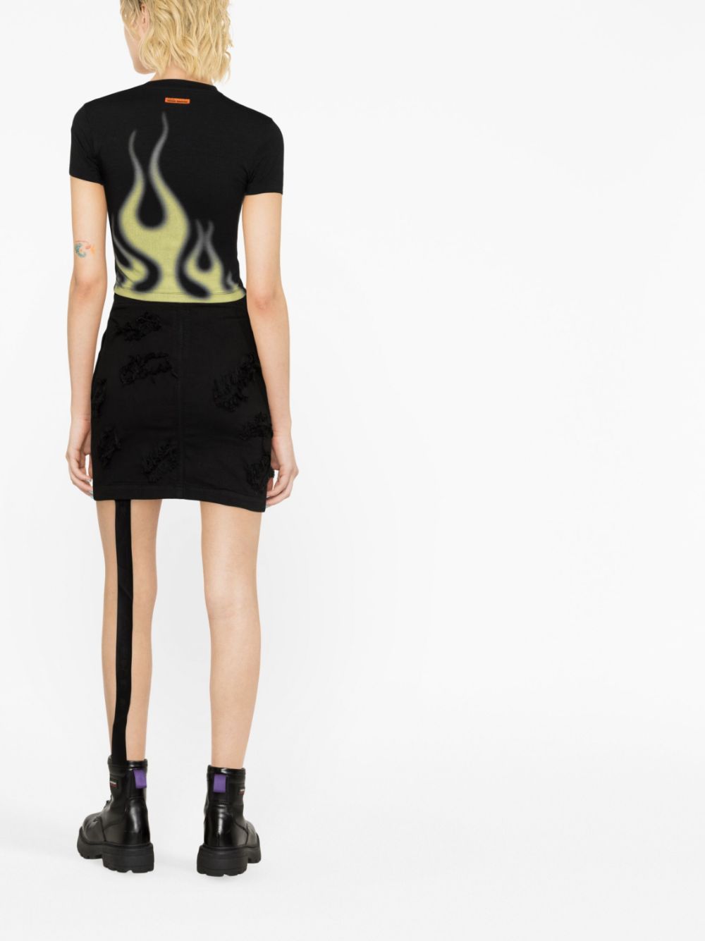 Rick Owens DRKSHDW zip-detail frayed skirt - Image 3