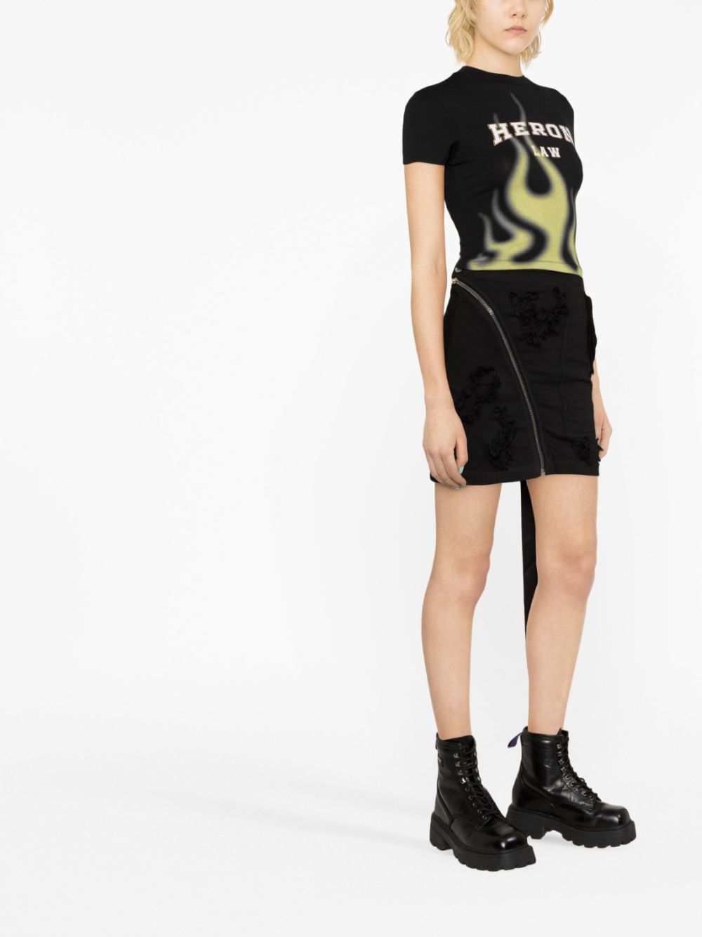 Rick Owens DRKSHDW zip-detail frayed skirt - Image 4