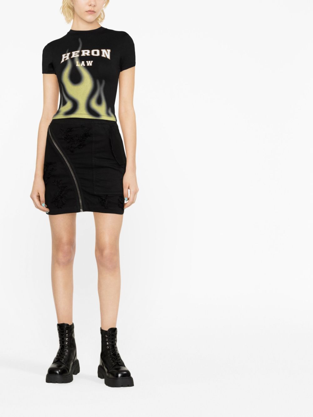 Rick Owens DRKSHDW zip-detail frayed skirt - Image 2