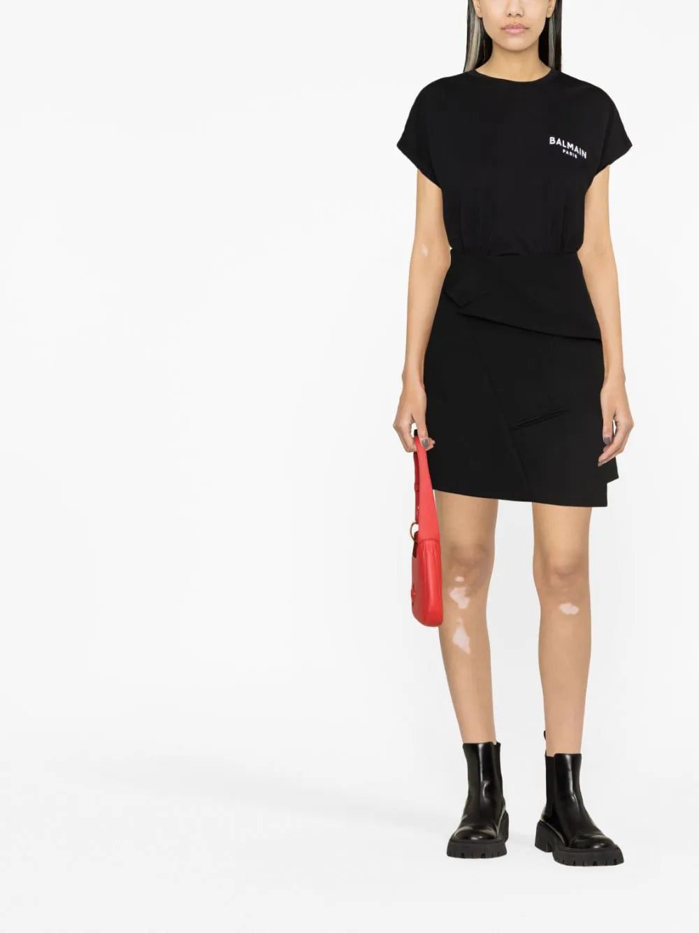 Balmain logo-print cropped T-shirt - Image 2