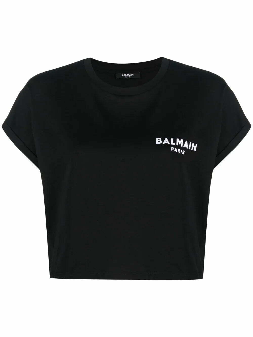 Balmain logo-print cropped T-shirt