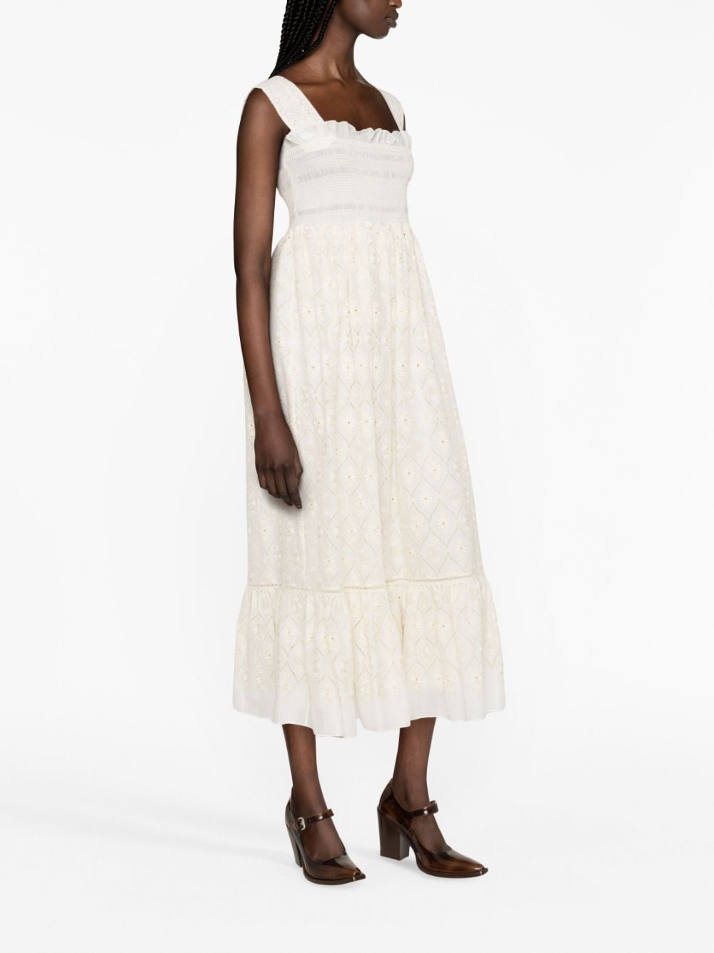 Gucci broderie anglaise cotton midi dress - Image 4