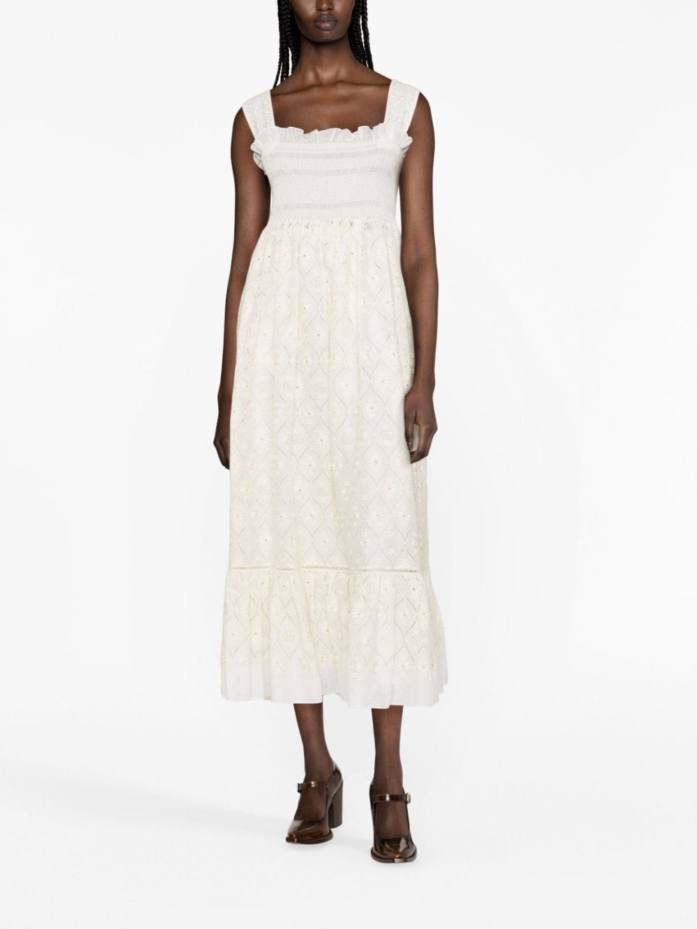 Gucci broderie anglaise cotton midi dress - Image 2