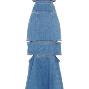 Alexander McQueen  bustier cut-out denim dress