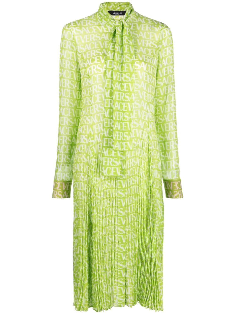 Versace logo-print silk shirtdress