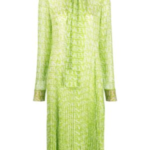 Versace  logo-print silk shirtdress