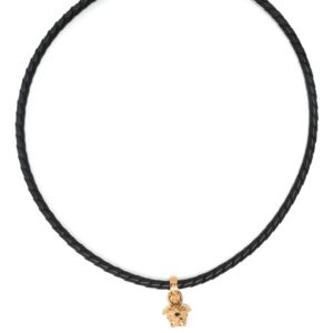 Versace  Medusa pendant leather necklace