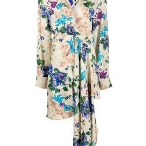 Off-White floral-print asymmetric shirtdress