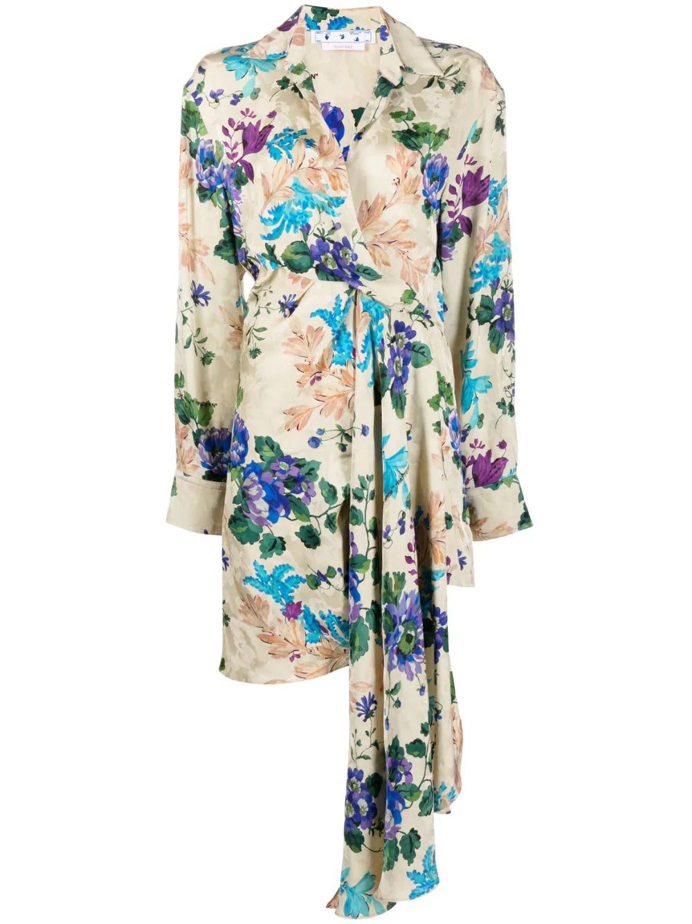 Off-White floral-print asymmetric shirtdress